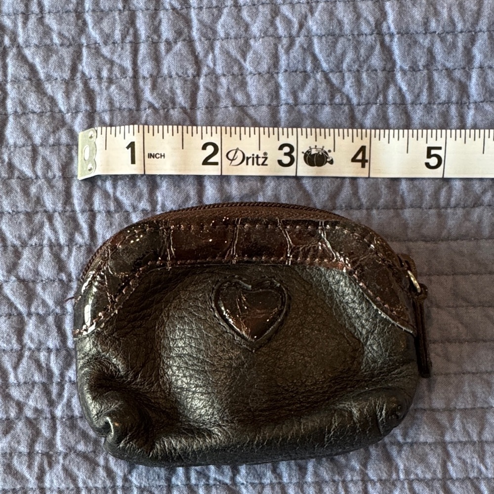 Brighton Black Leather Heart Cosmetic Pouch